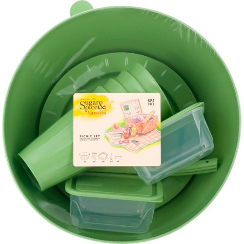 Набор для пикника на 4 персоны Sugar&Spice Vanilla 15 предметов  фисташка