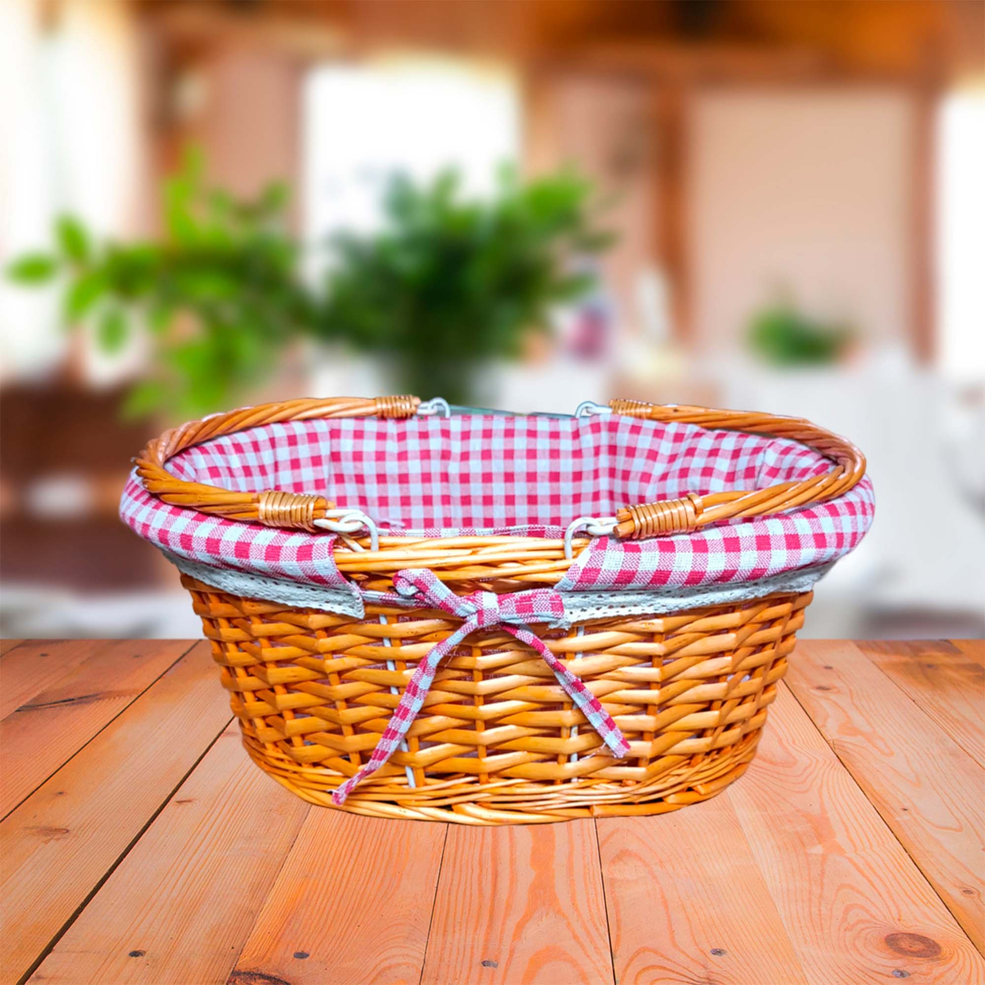 Корзина для пикника с тканью 37х28см РД82089