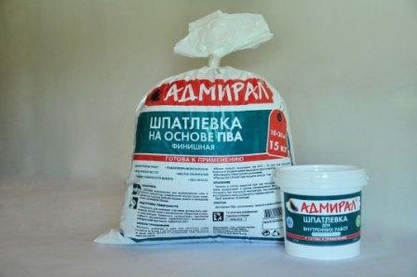 Шпатлевка 15кг на ПВА пакет АДМИРАЛ