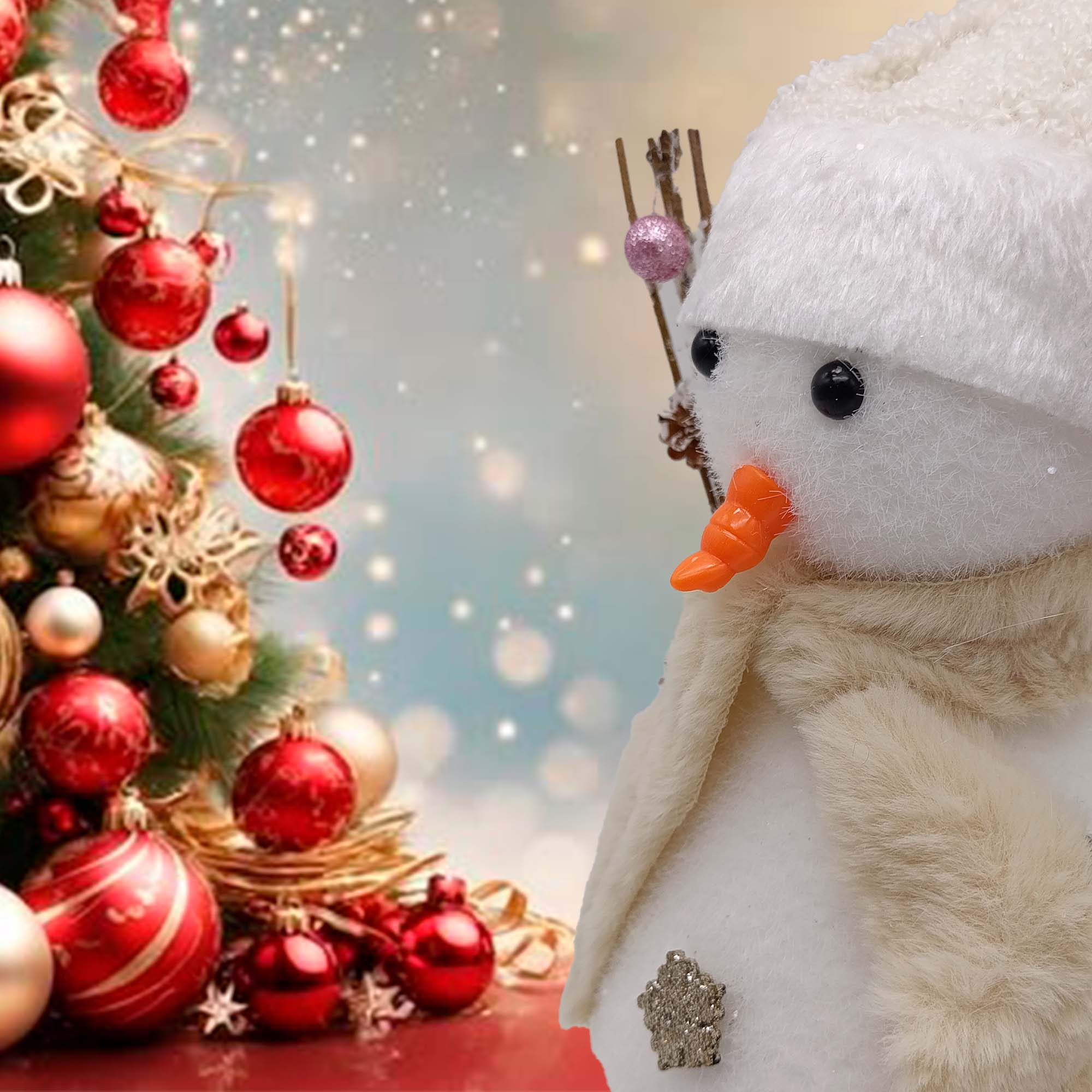 Фигурка новогодняя "Снеговик" 35см  РД18706