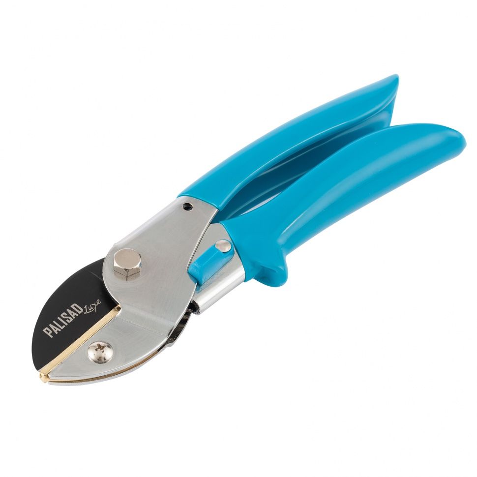Секатор с наковальней, 205 мм, усиленный, рукоятки в ПВХ-оболочке, LUXE// Palisad