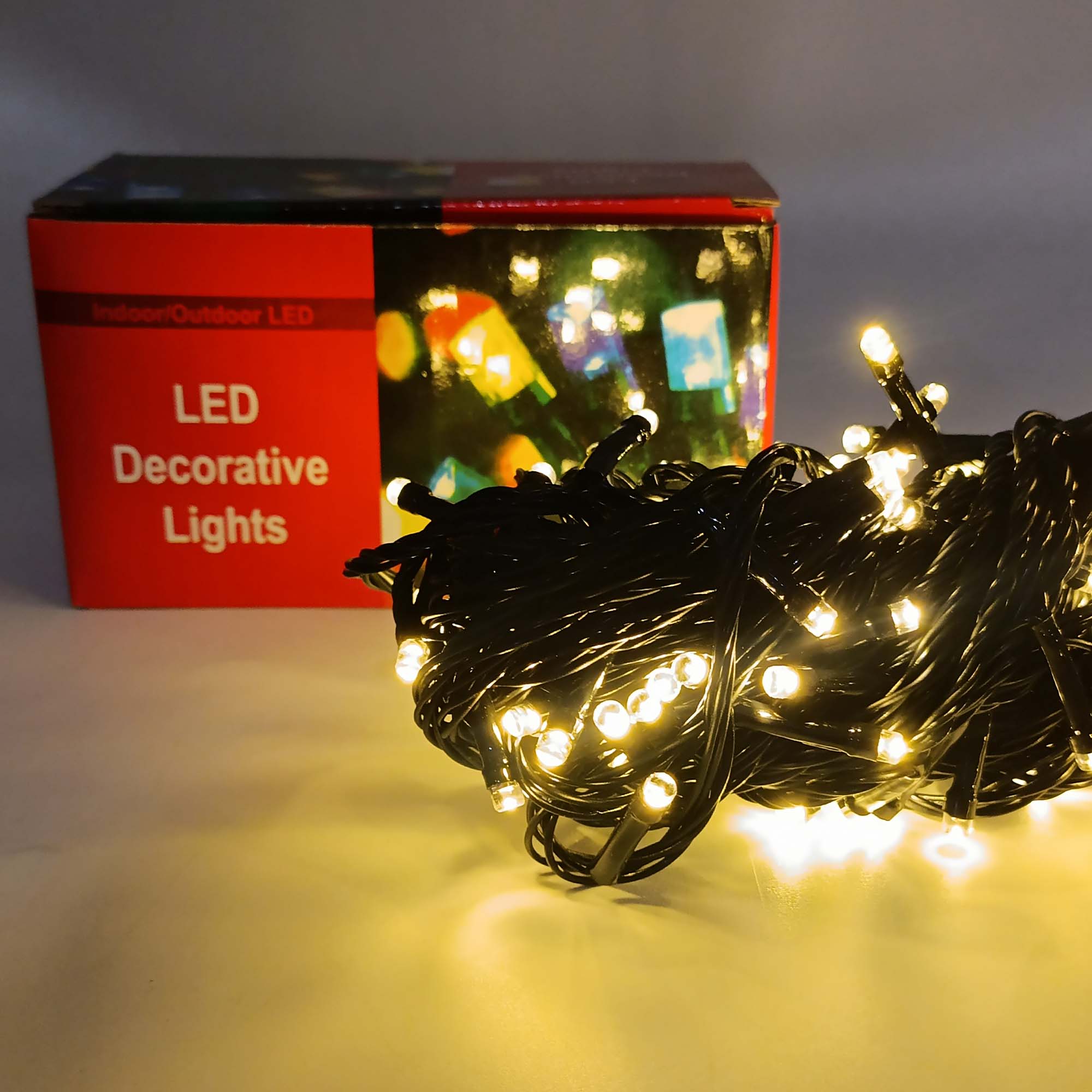 Гирлянда "Нить" 10м, темная нить, свечение желтое теплое РД18270