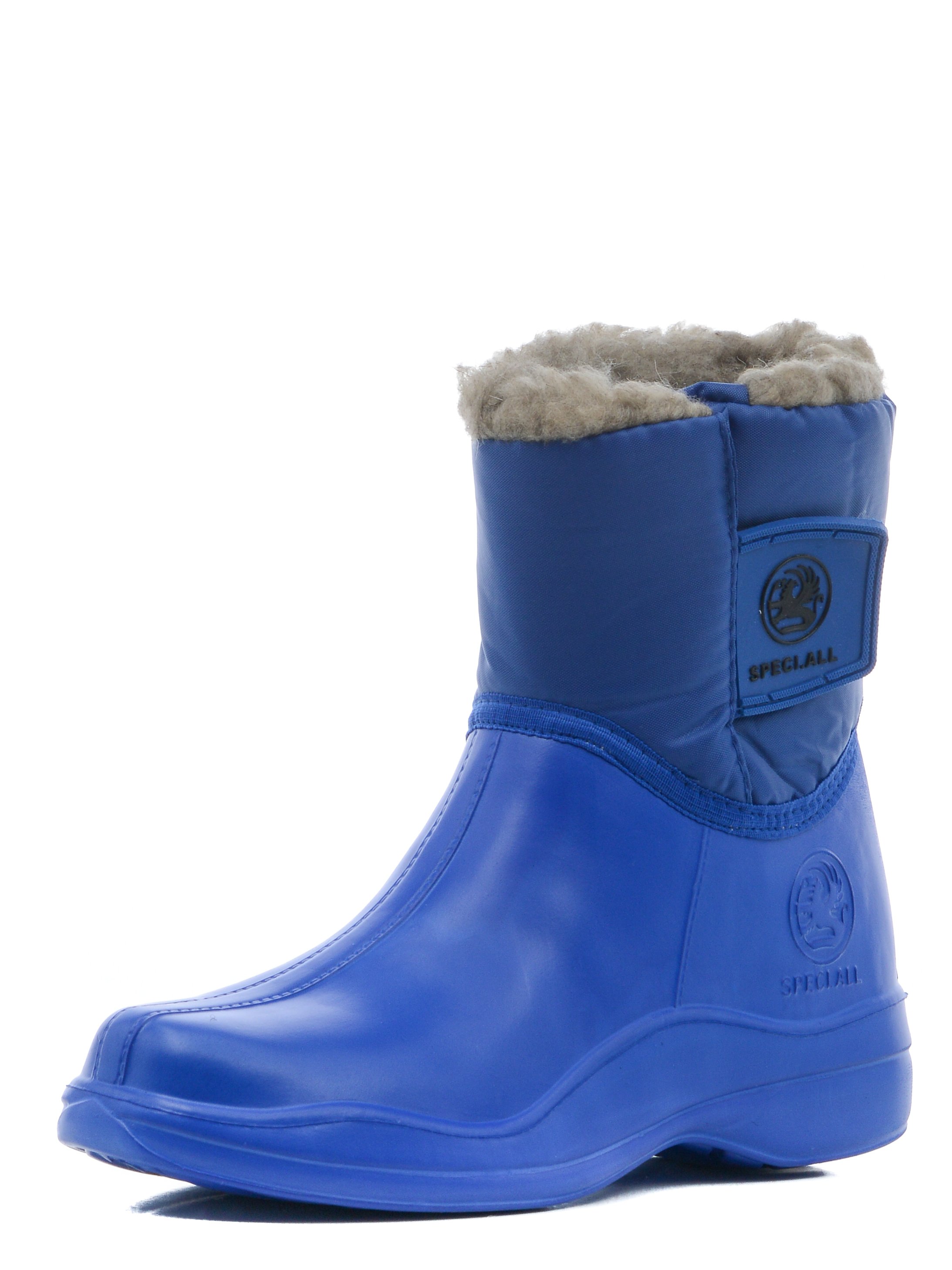 Полусапожки женские ЭВА с текстильным верхом, утепленные мехом с застежкой "ЛИПУЧКА" арт. 316 УТЛ, син/мех р.38/39