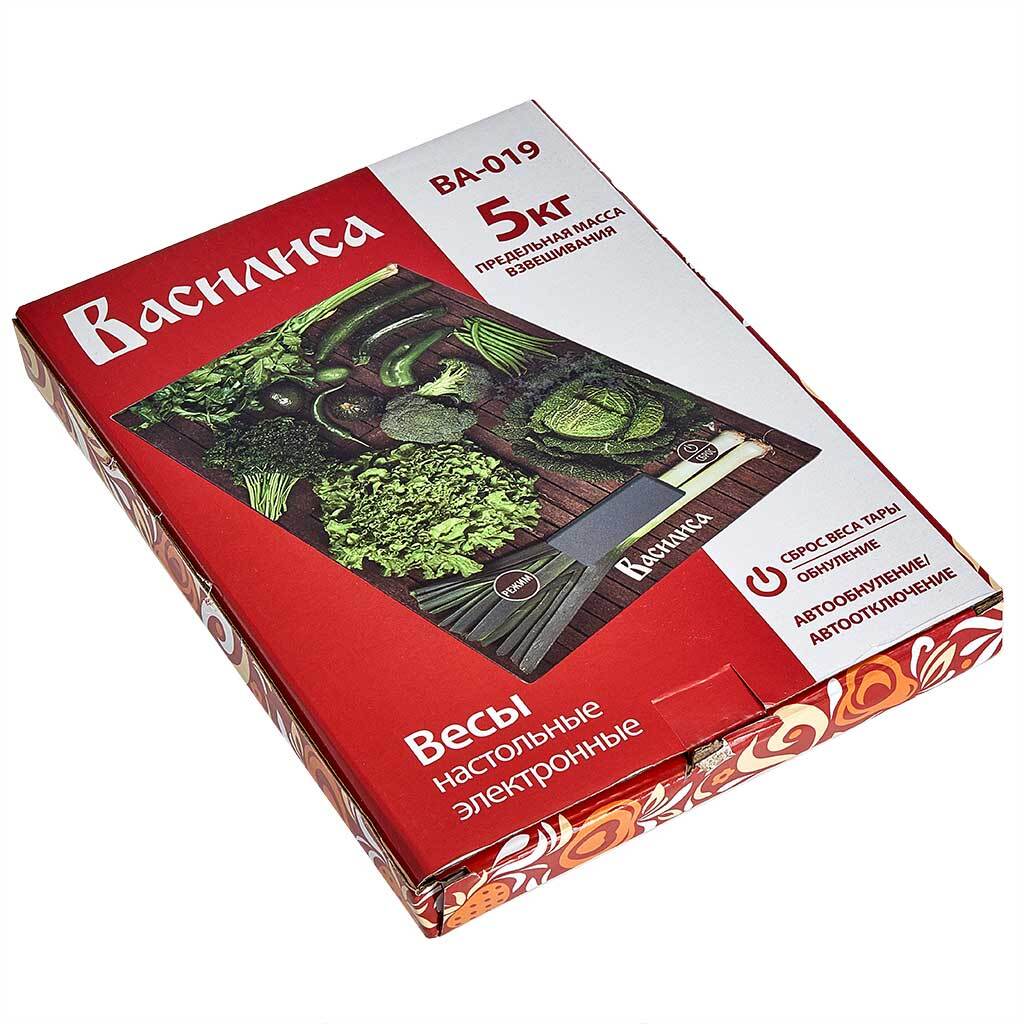 Весы настольные электронные ВАСИЛИСА  "Овощная лавка": 5 кг, стекло 