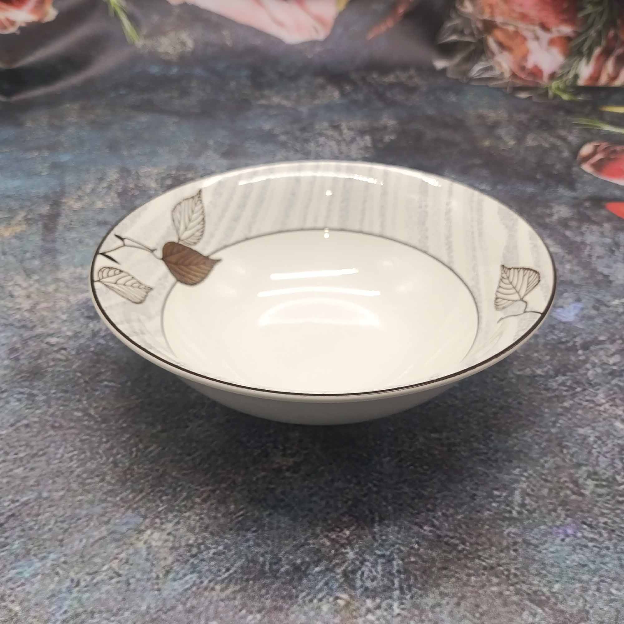 Миска 17,5см круглая, с узором РД84779 листик