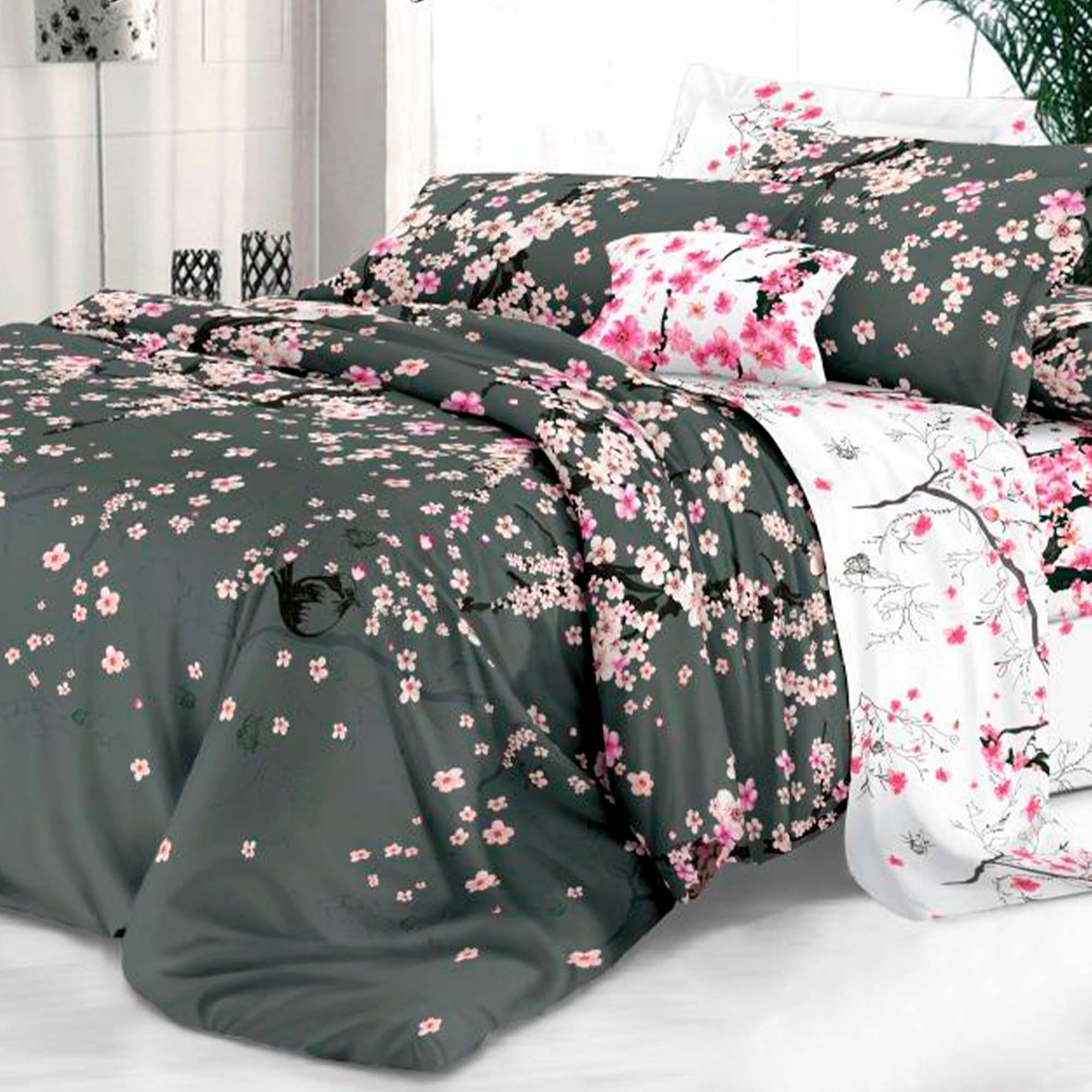 Простыня 220х220 ДомВелл (Сатин) Туманное утро В