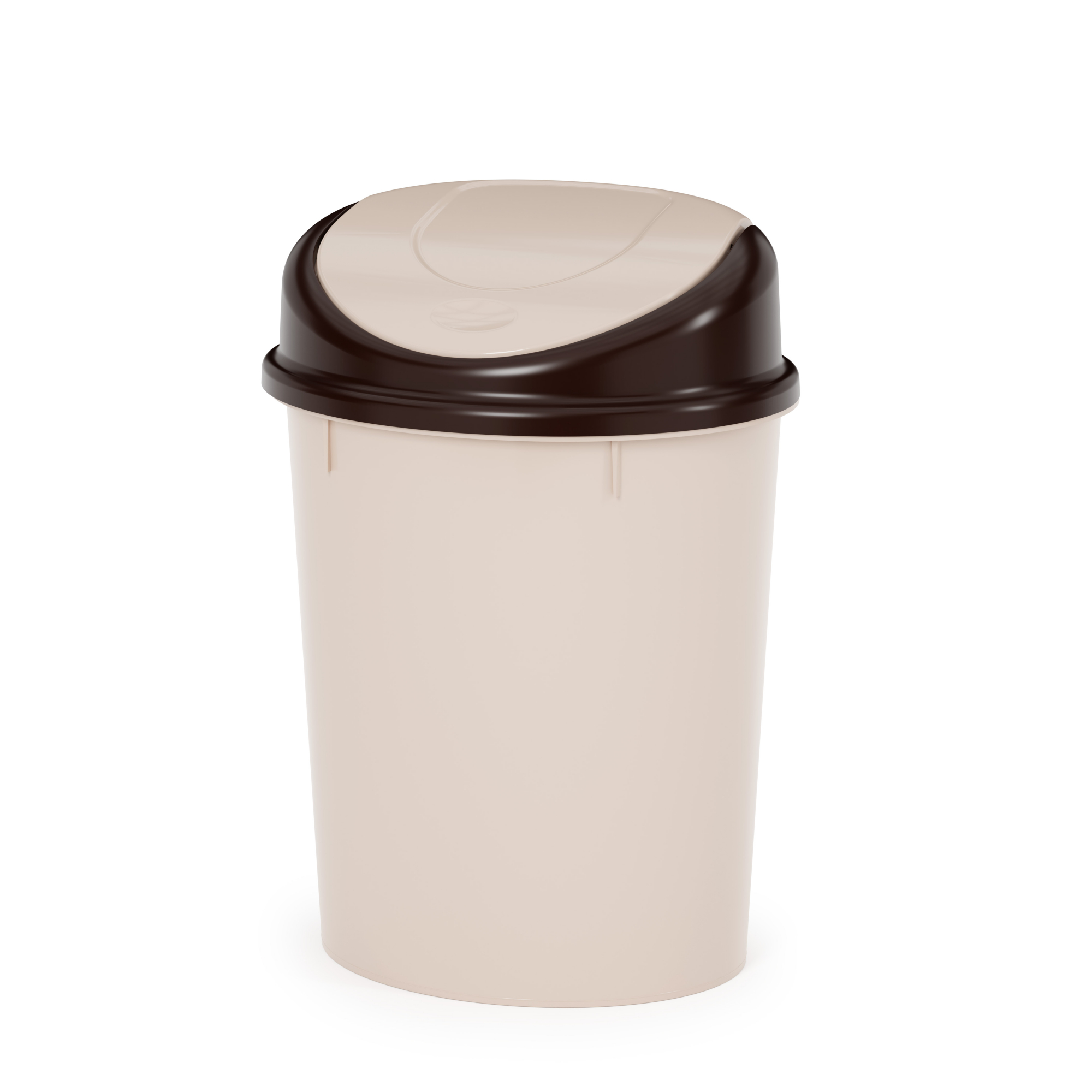 Контейнер для мусора 8л овальный бежевый