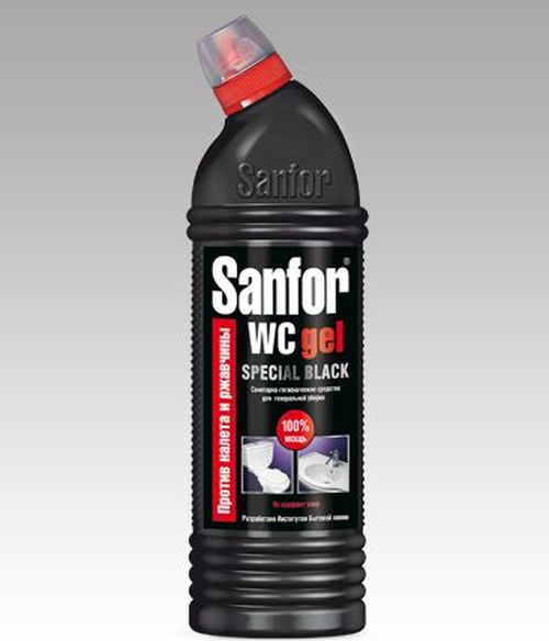 Средство чистящее 750мл САНФОР Гель WS Spesial Black для туалетной и ванной комнаты