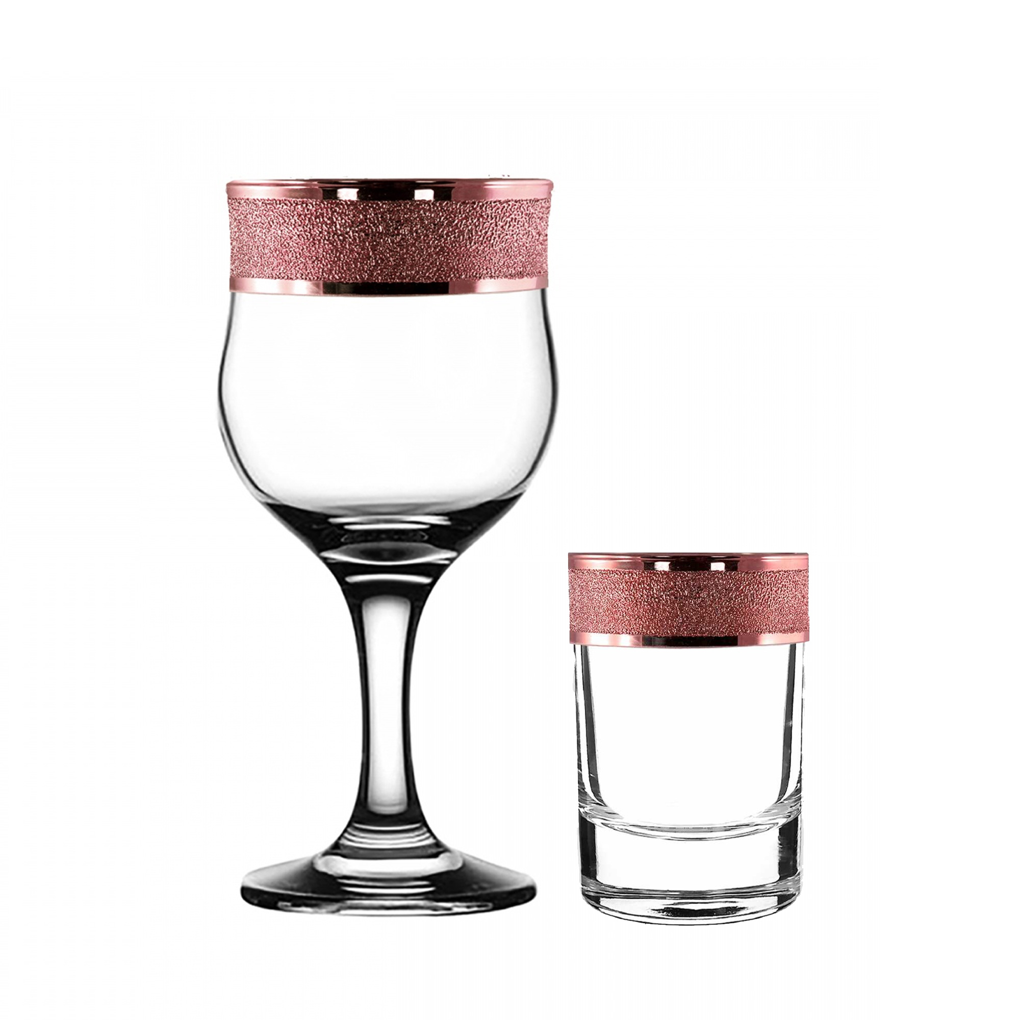 Набор 12 предметов  с узором "Золотой карат" цвет "Рубин"