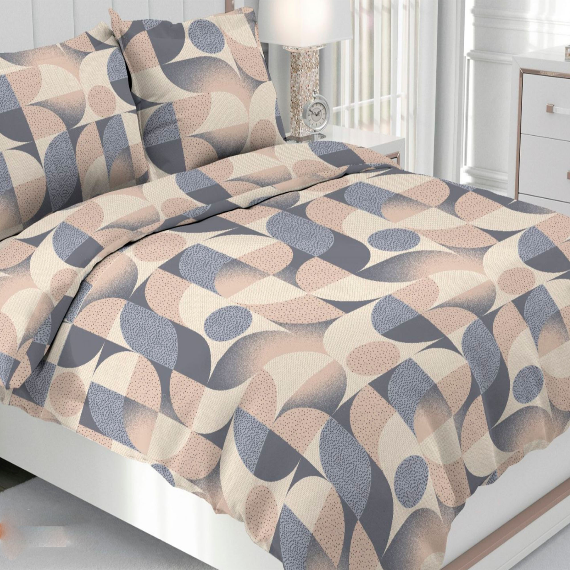 Комплект постельного белья Евро (70*70) ДомВелл Бязь Соната 6071/1 Затмение 