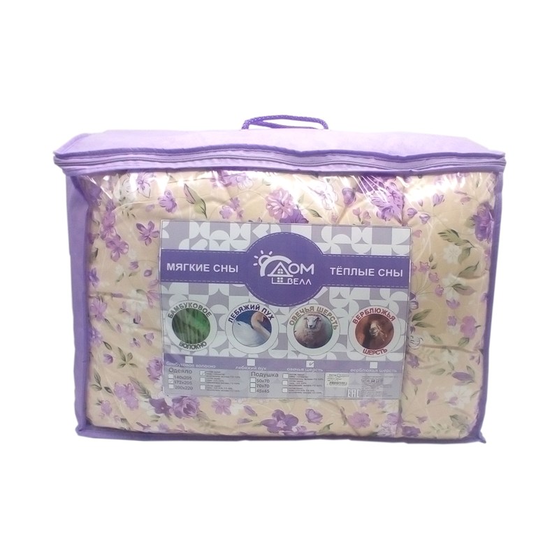 Одеяло 172х205 ДомВелл Верблюжья шерсть (п/э 70, чемодан) 