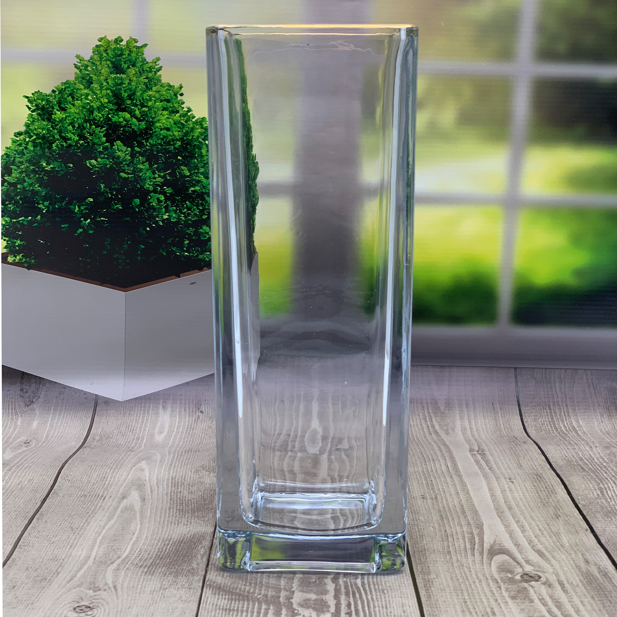 Ваза для цветов 10х30 квадратная в коробке РД79959