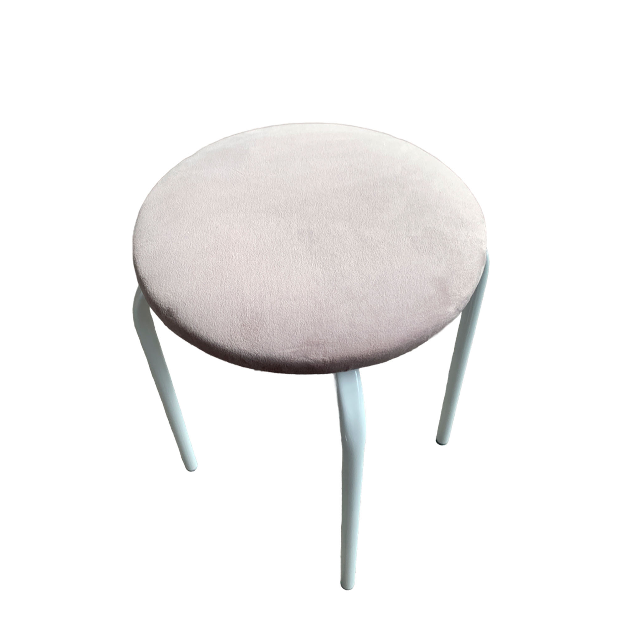 Табурет 18 круг велюр шторм 306 серый на бел гл