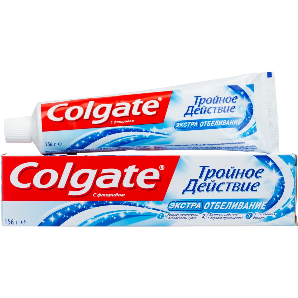 Паста зубная 100мл Colgate Тройное действие Экстра отбеливающая
