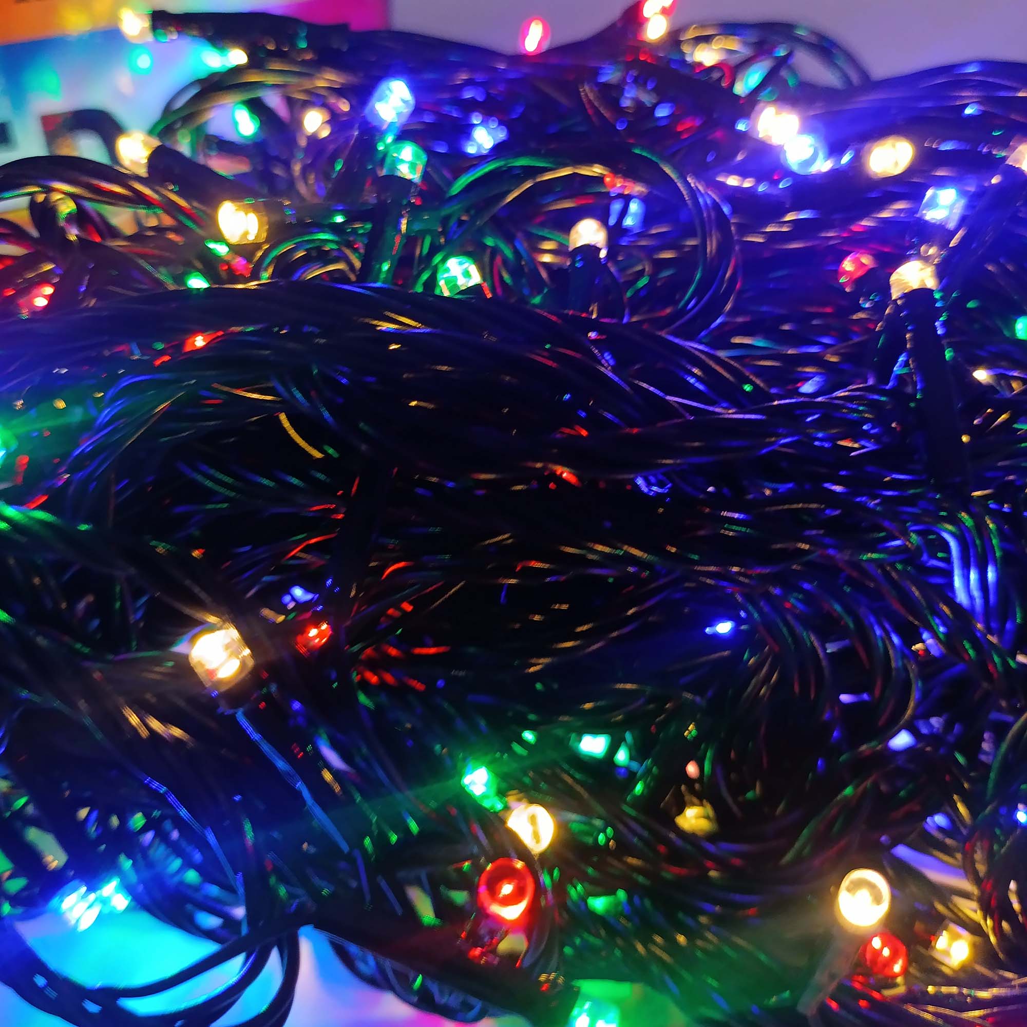 Гирлянда "Нить" 30м, темная нить, свечение мульти РД18324