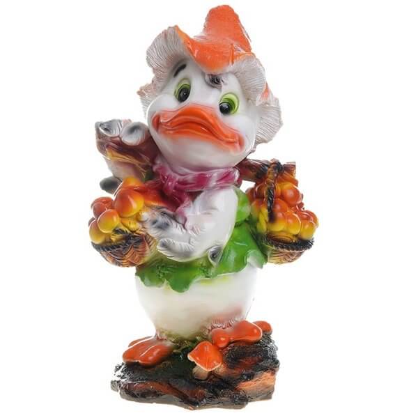 Фигурка садовая Утенок с грибами 27х 56см