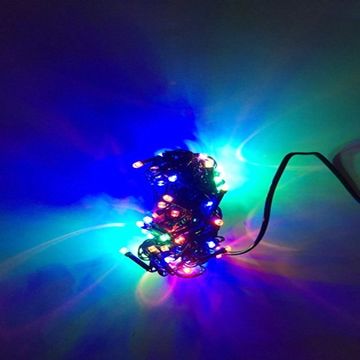 Гирлянда "Нить"  4м темная нить, 50 LED, свечение мульти 