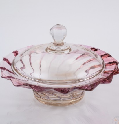 Конфетница 21см с крышкой Bohemia Gold Picadelli красная Конфетница 21см с крышкой Bohemia Gold Picadelli красная