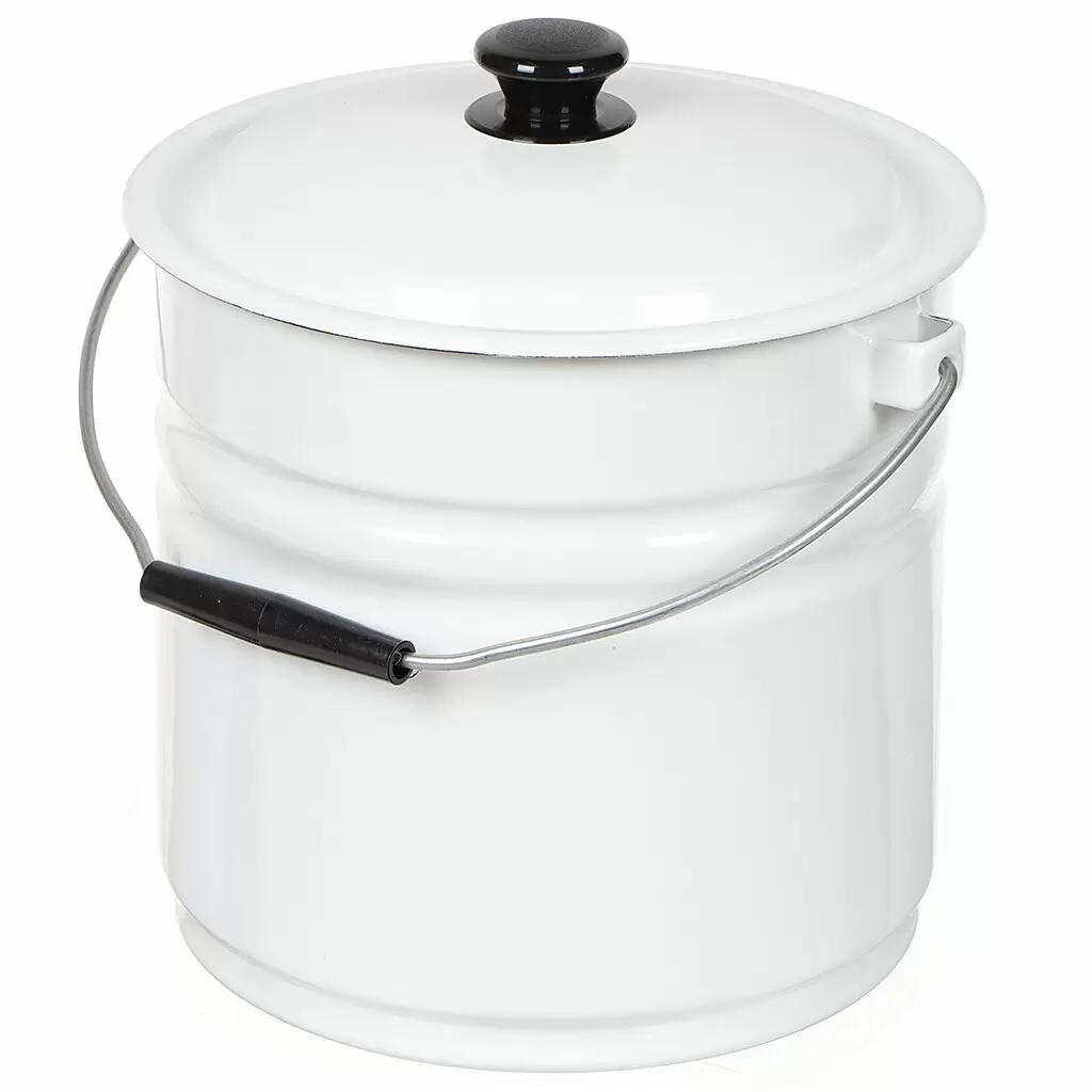 Ведро 12л с крышкой белое Без декора