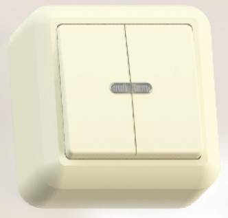 479980 Кунцево-Электро ОПТИМА выкл. ОУ 2 кл. 10 А сл. кость, инд. изол. пластина, АБСпластик А510-387 "с/к"