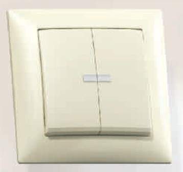 Выключатель СЕЛЕНА СУ 2 кл. 10 А сл. кость, инд. АБС- пластик С510-397 "с/к"