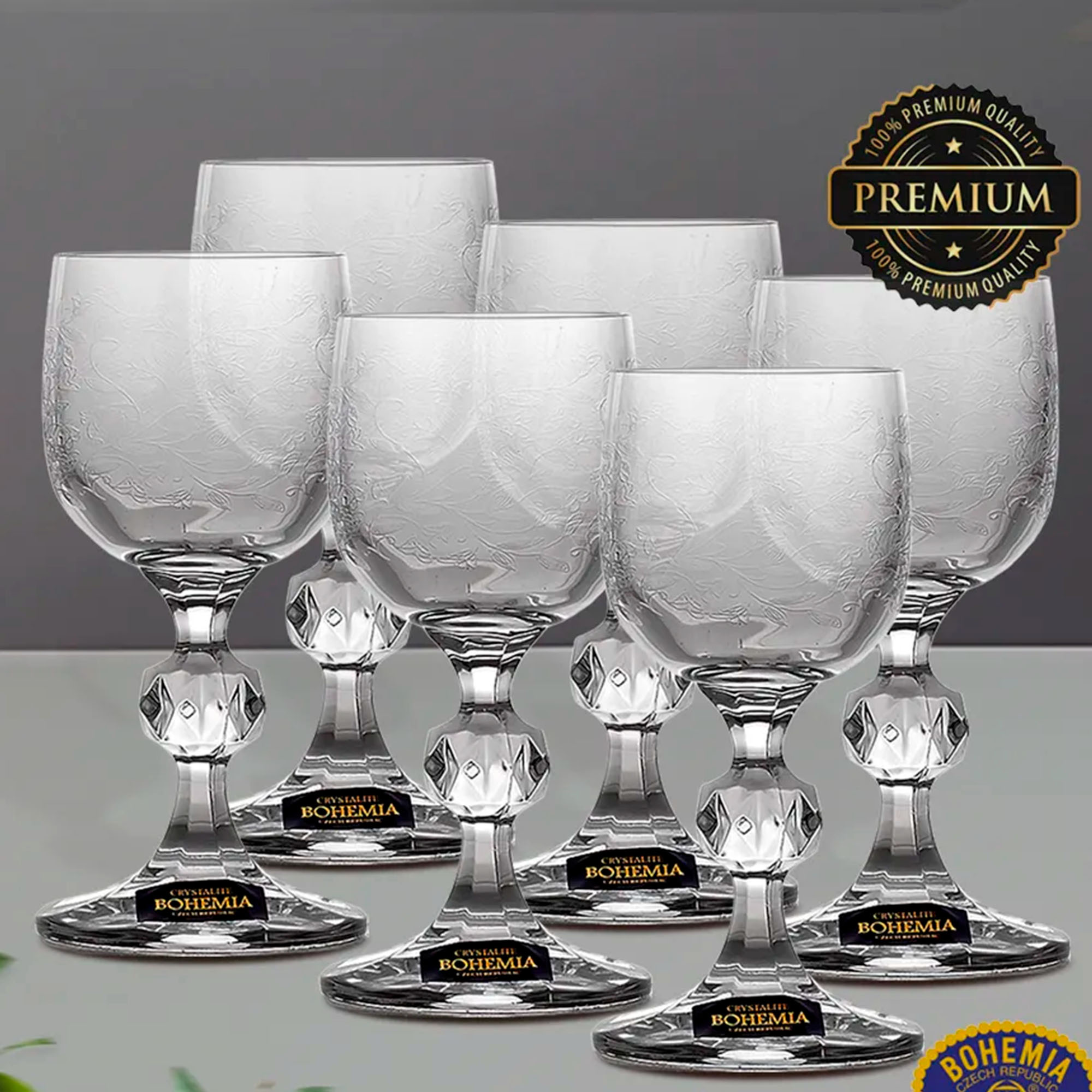 Набор рюмок 6шт 50мл Клаудия AS Crystal Claudie Golden Rim