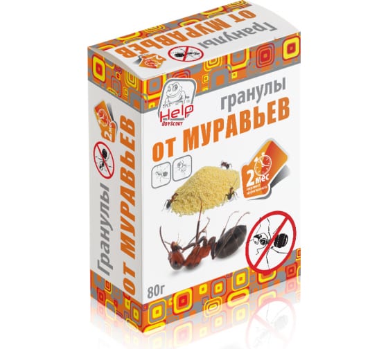 Гранулы от МУРАВЬЁВ в коробке, 80г HELP