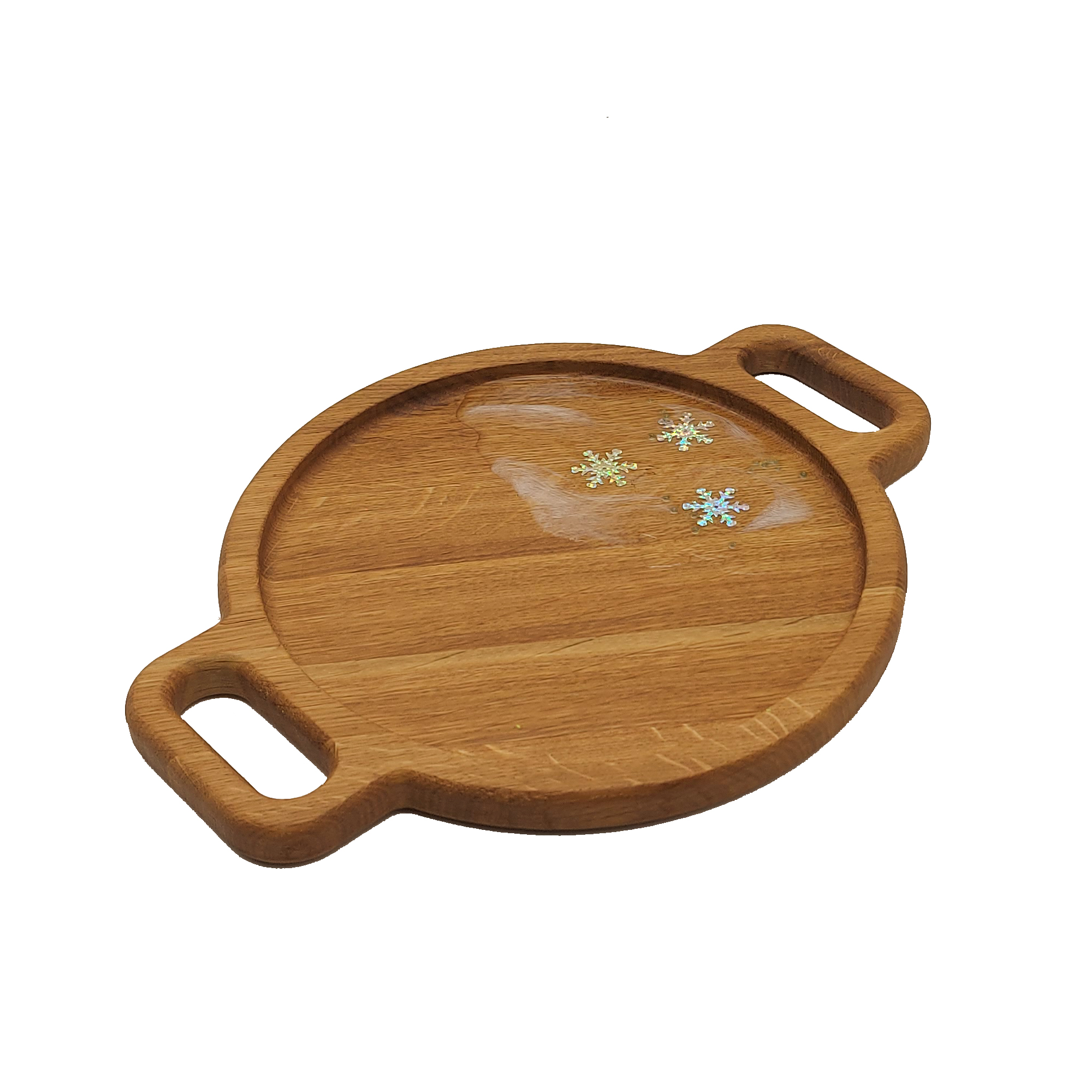 Доска для подачи круглая  33*25*2см ДомВуд  Дуб Д174 с декором