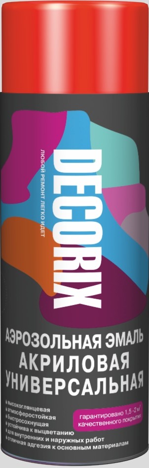 Эмаль аэроз. 520 универсальная DECORIX, красный матовый №19