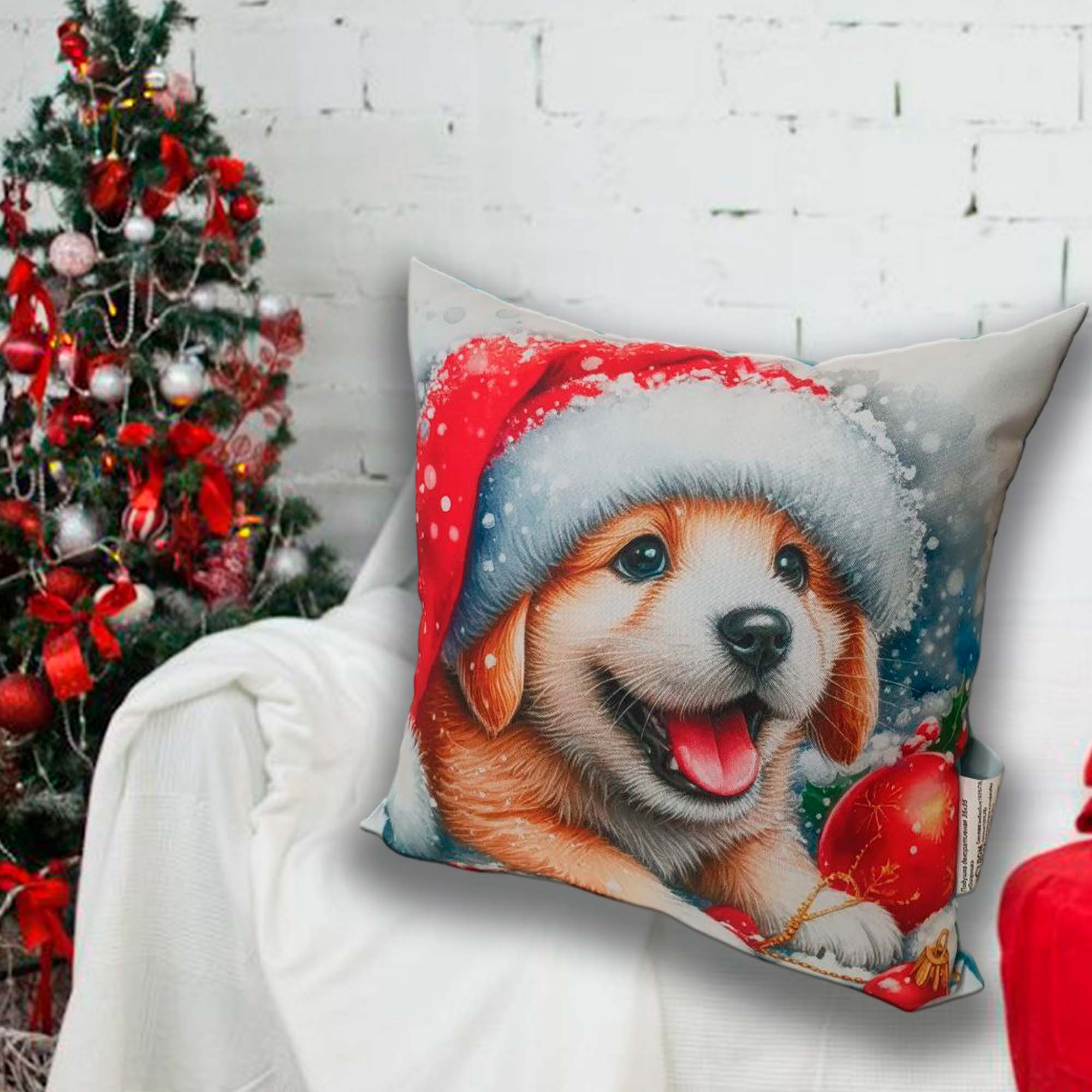 Подушка 35*35 ДомВелл габардин, поплин Озорник