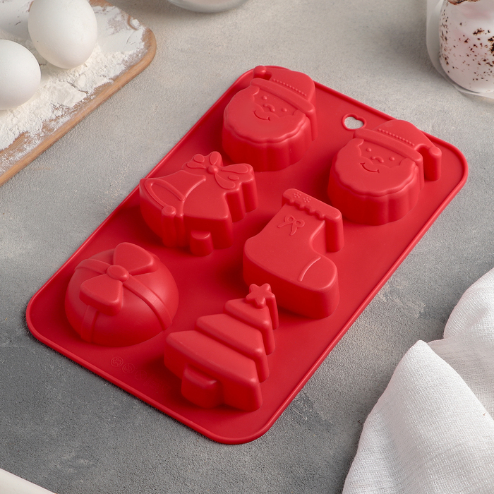 Форма силиконовая 6 ячеек 240х164х24мм РД 43467