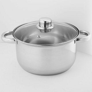 Кастрюля нержавеющая сталь  3,5л, крышка стекло