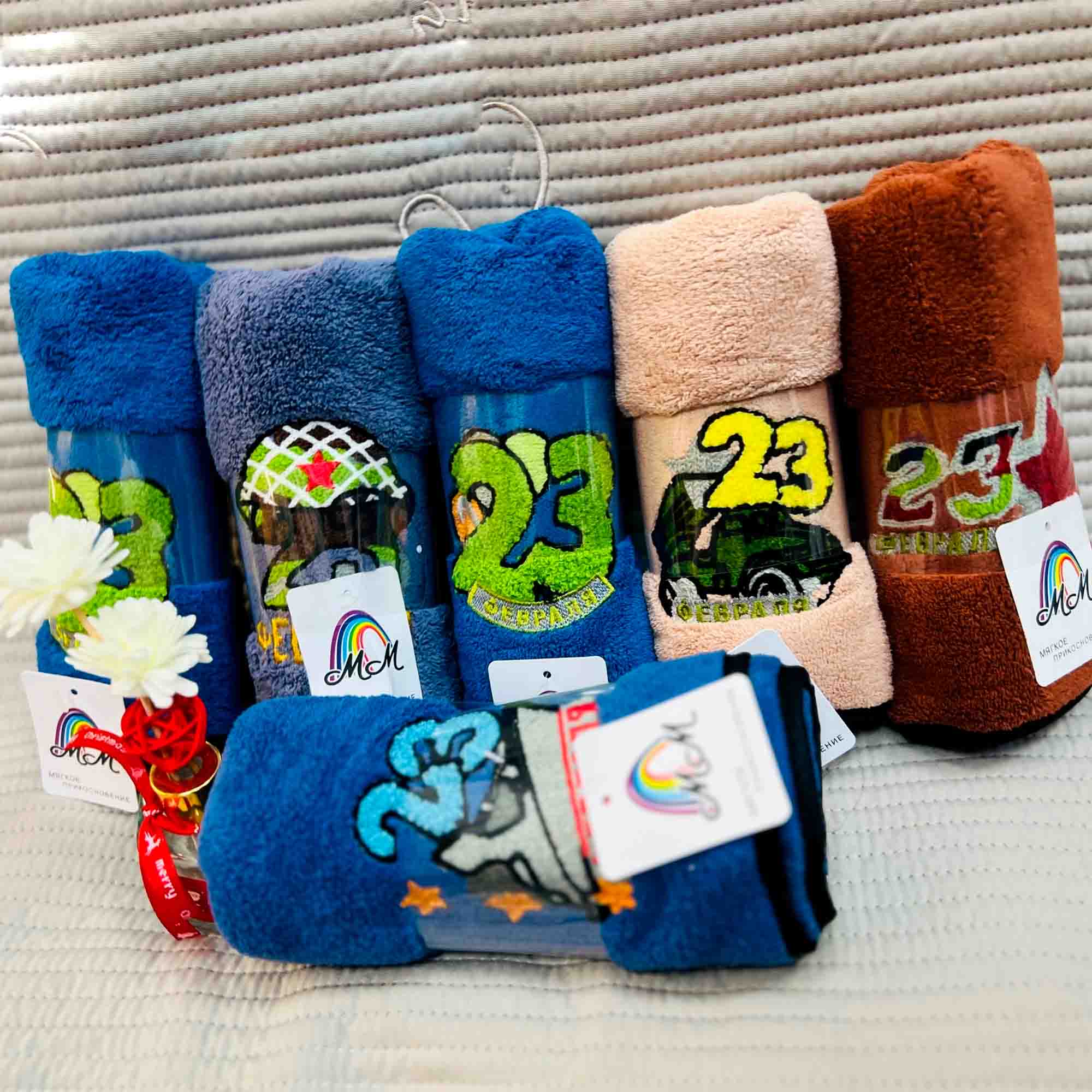 Полотенце 35х75 23 Февраля, микрофибра