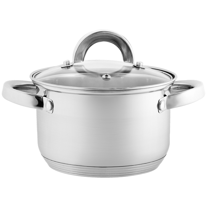 Кастрюля нержавеющая сталь  2,2л, крышка стекло