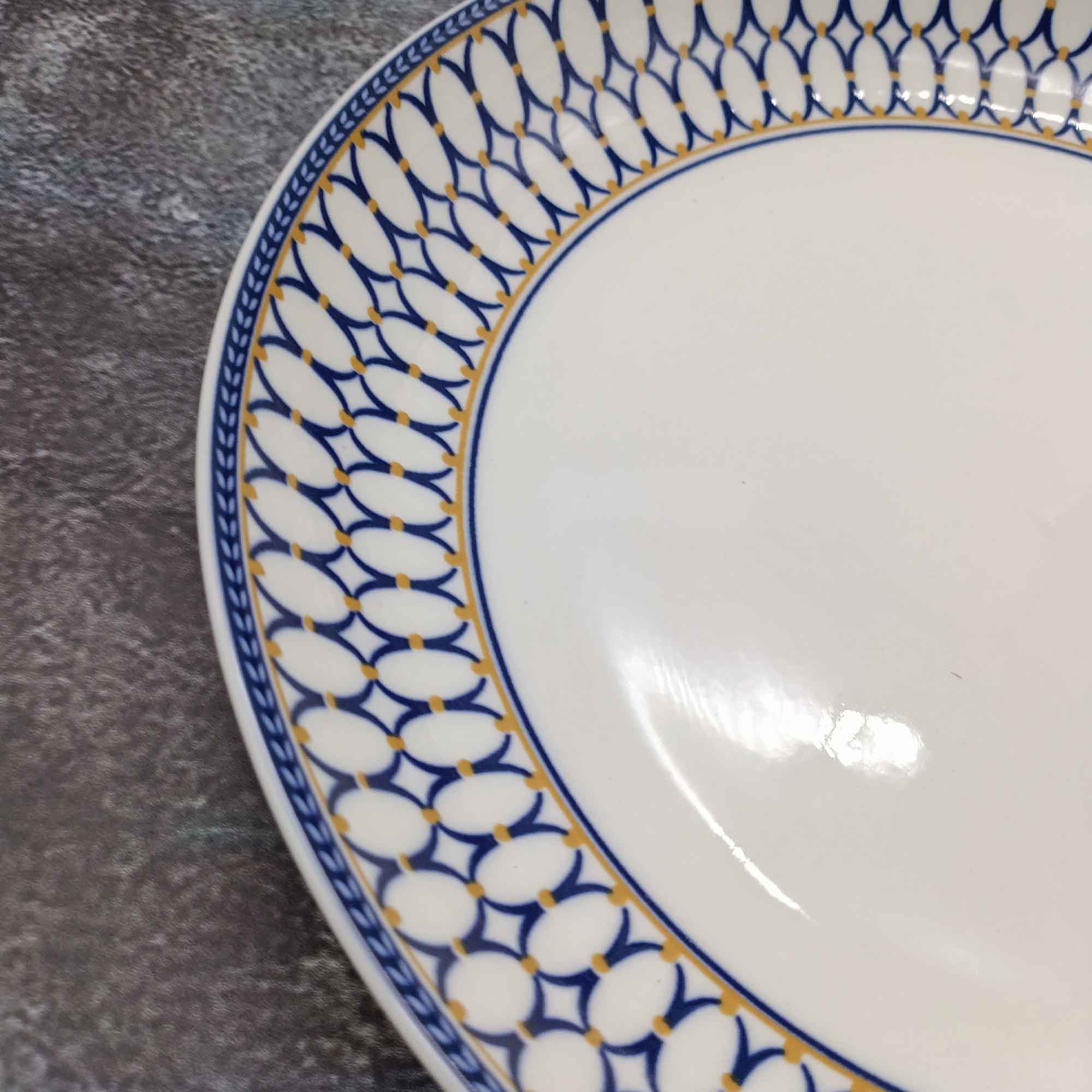 Тарелка 250мм, круглая, цветная РД84946 синий узор