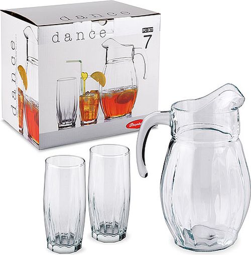 Набор кувшин+6стаканов "ДАНС" (Бор) в ассорт.