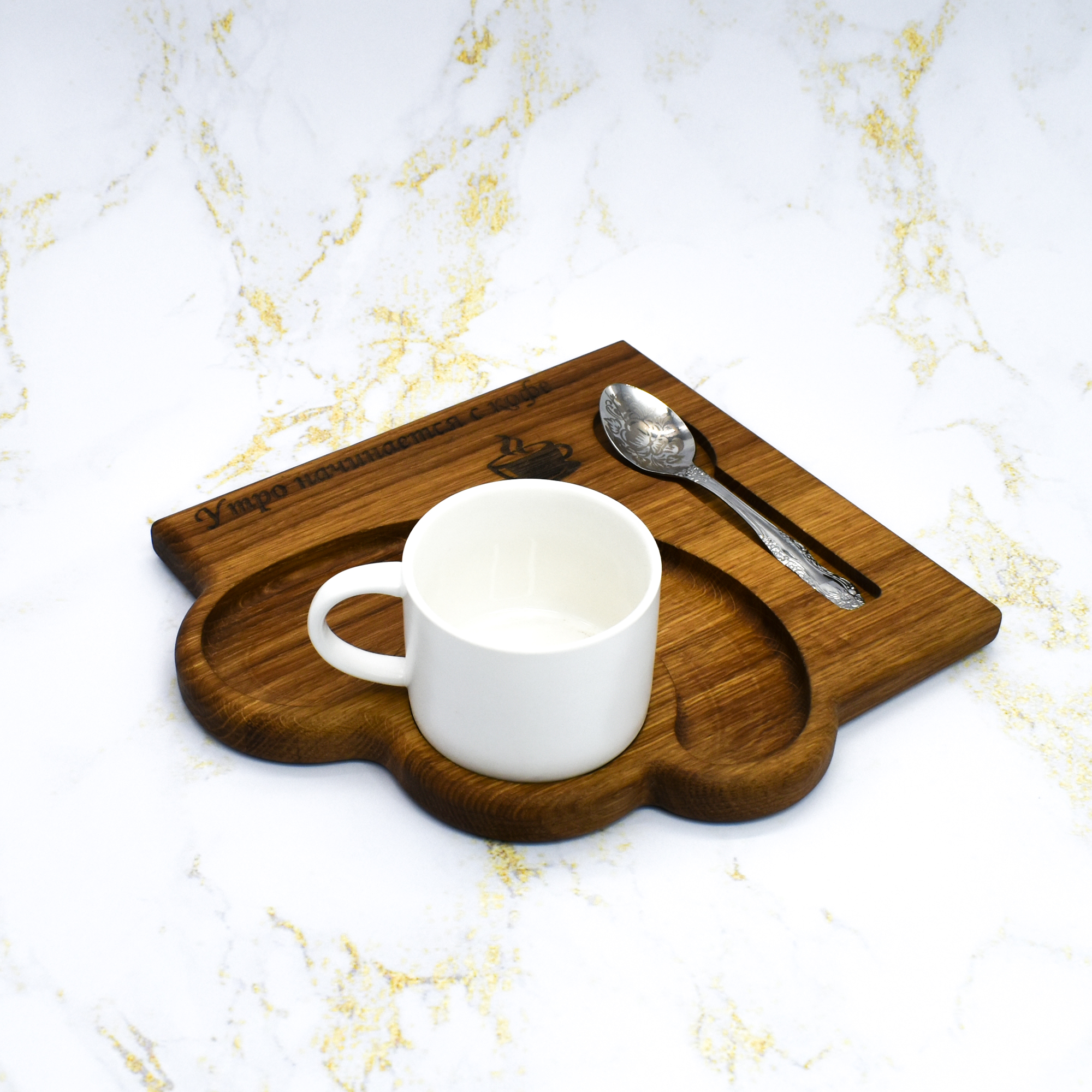 Менажница 23х25х2см ДомВуд Утро с кофе Дуб Д192