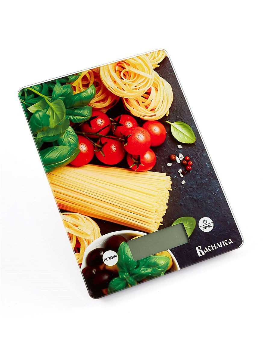 Весы настольные электронные ВАСИЛИСА ВА-014 "Итальянская кухня": 5 кг, стекло