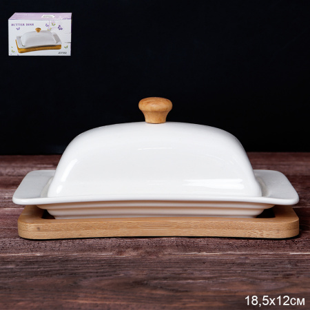 Масленка JK-358 на деревянной подставке