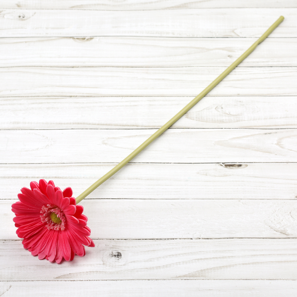 Цветок искусственный Гербера 43см малиновый / 1501 латэкс