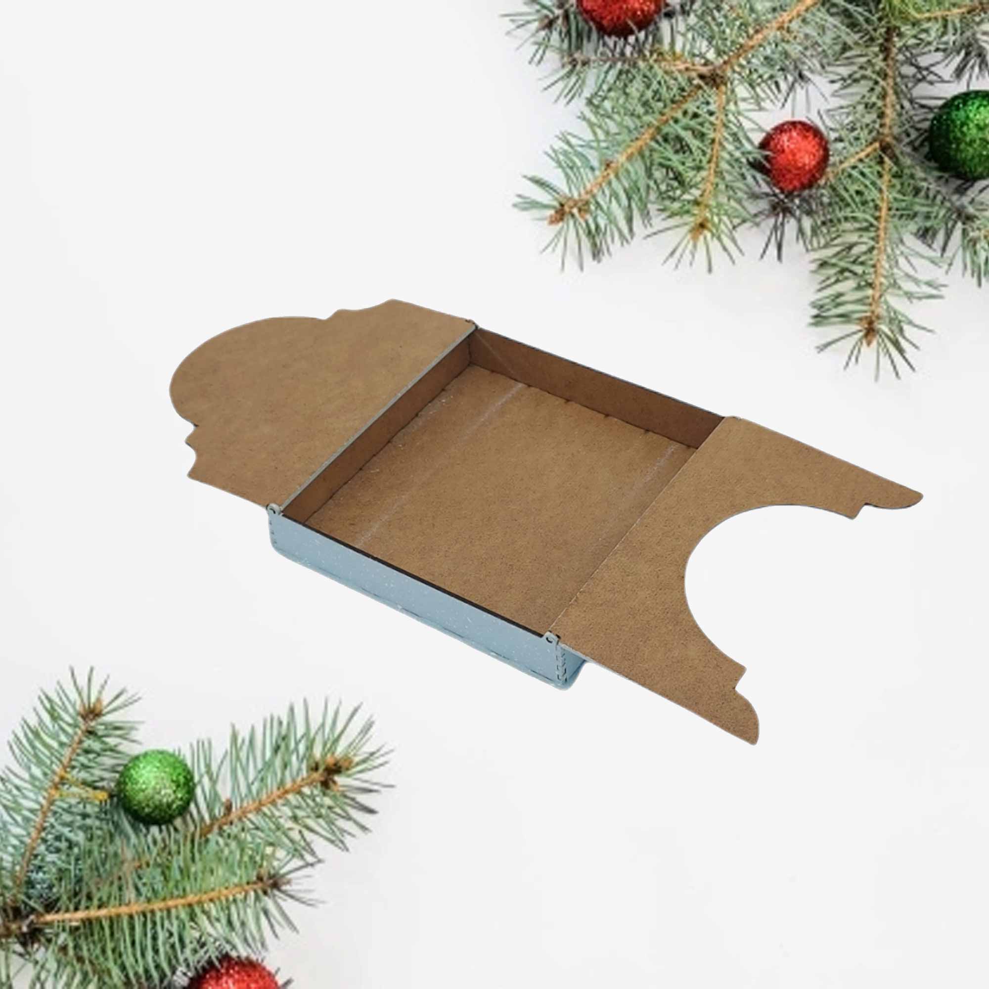 Коробка с крышкой  НГ 21х21х3,8см ДомВуд Снежинка Экошпон Ф143/Д143 Коробка с крышкой  НГ 21х21х3,8см ДомВуд Снежинка Экошпон Ф143/Д143