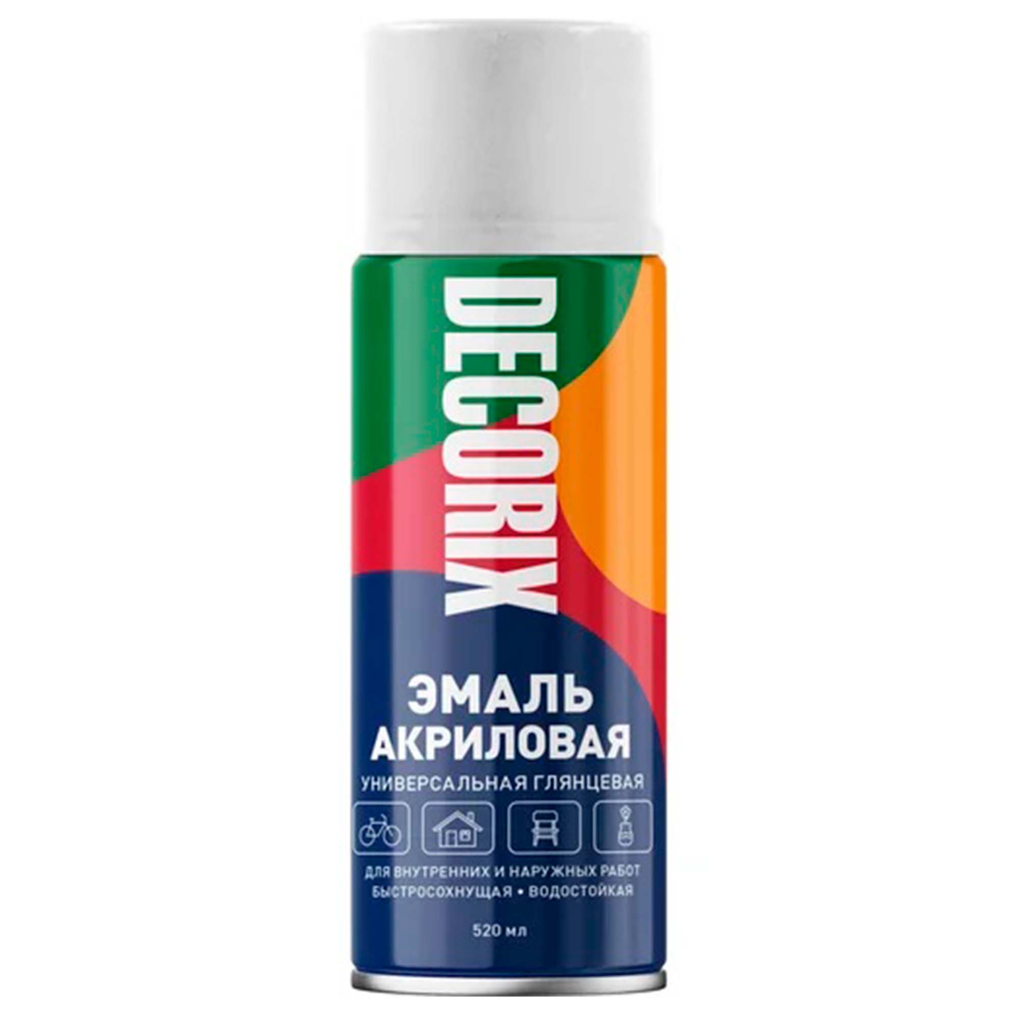 Эмаль аэроз. 520мл белый глянцевый универсал DECORIX (A21 gloss white)