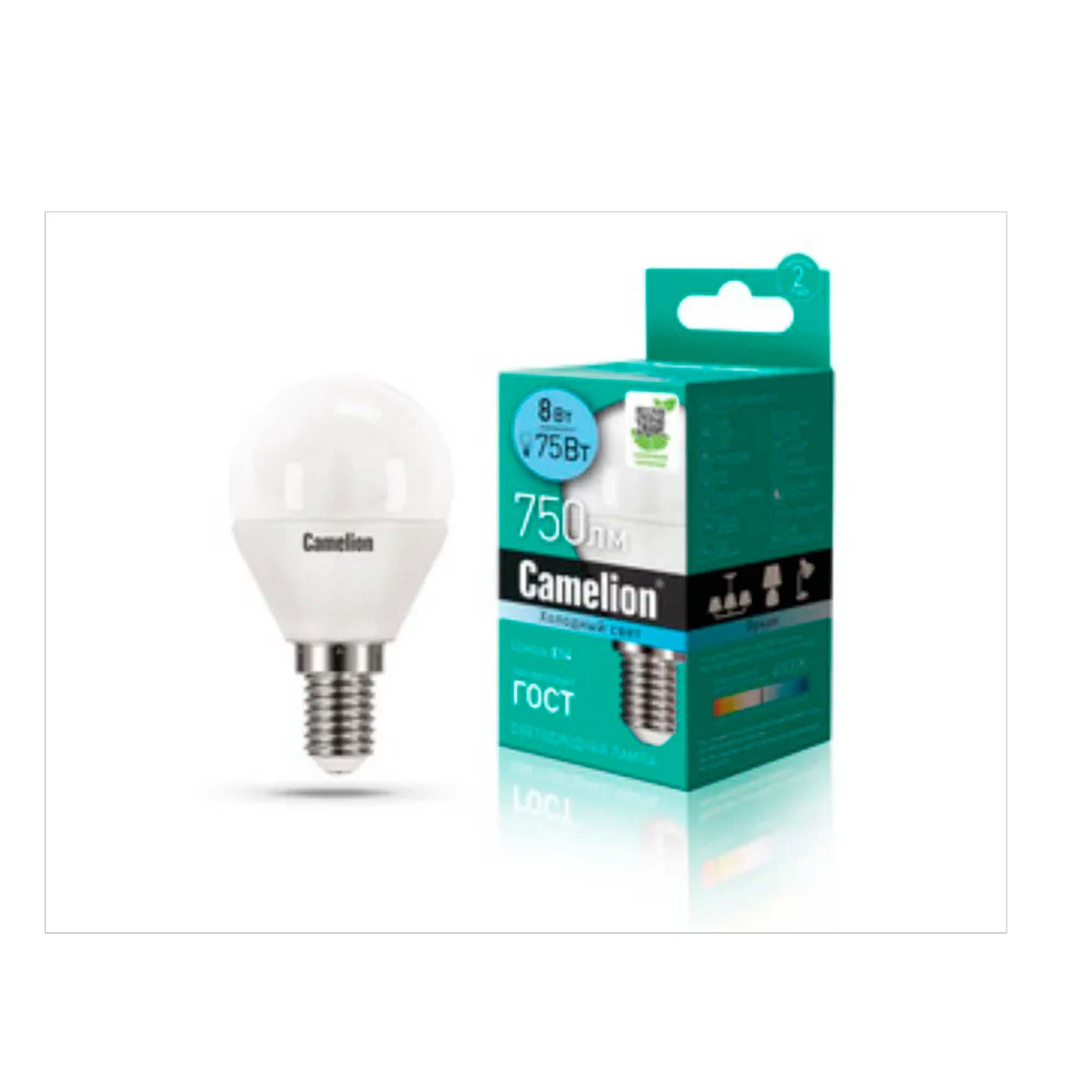 Лампа светодиодная Camelion LED8-G45/845/E14 8Вт 220В
