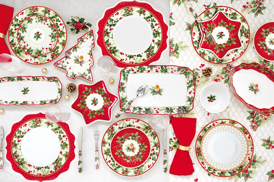 Тарелка 265мм обеденная "Рождественские ягоды" без инд.упаковки.