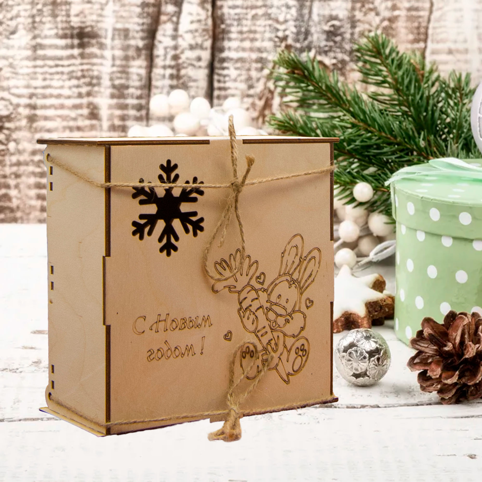 Коробка НГ 18*17,3*8см ДомВуд Зайка Экошпон Ф339 Коробка НГ 18*17,3*8см ДомВуд Зайка Экошпон Ф339