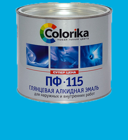 Эмаль ПФ-115 1,8кг ярко-голубая "Colorika"