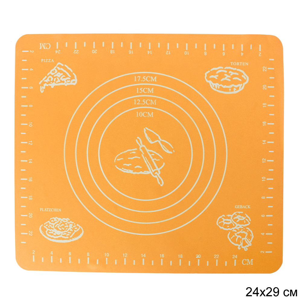Коврик силиконовый 26х29 см HL-566-N оранжевый 0,053