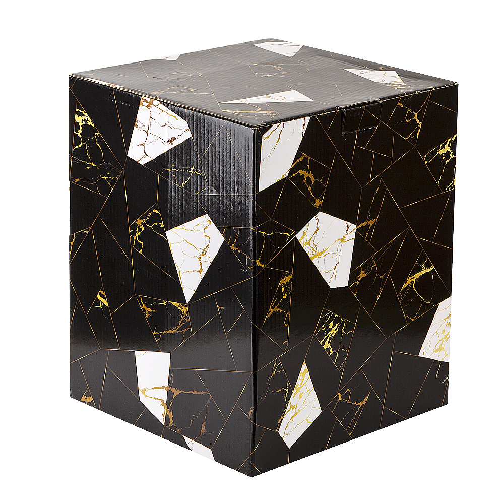 Блюдо 2-х ярусное "Черный мрамор" 22х22х27,5см