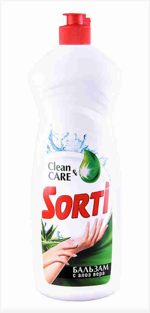 Средство для мытья посуды 900мл SORTI Бальзам с алоэ вера