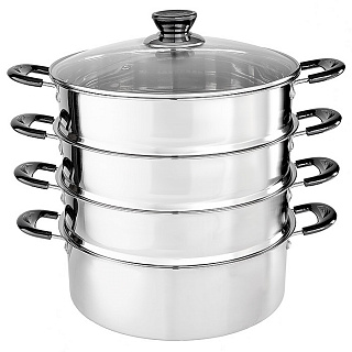 Мантоварка-пароварка нерж.сталь d=26cm, 4 уровня